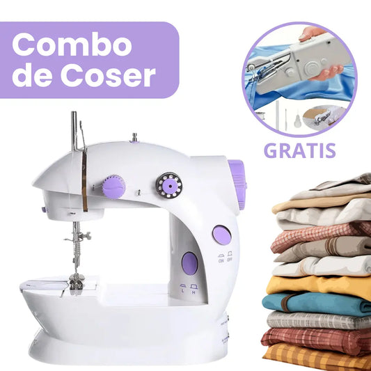 Combo de Coser: Maquina de Coser Elétrica + Mini Maquina Portatil Handy GRATIS 🎁